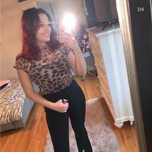 Sheer Mesh Cheetah Top